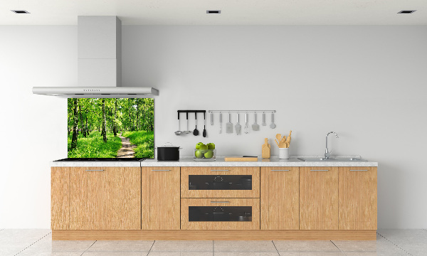 Dekoračný panel sklo Brezovy les