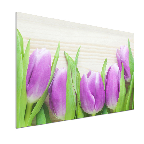 Panel do kuchyne Fialové tulipány
