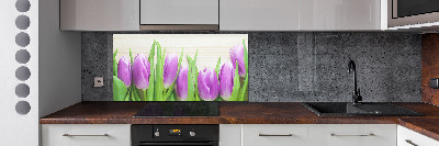 Panel do kuchyne Fialové tulipány