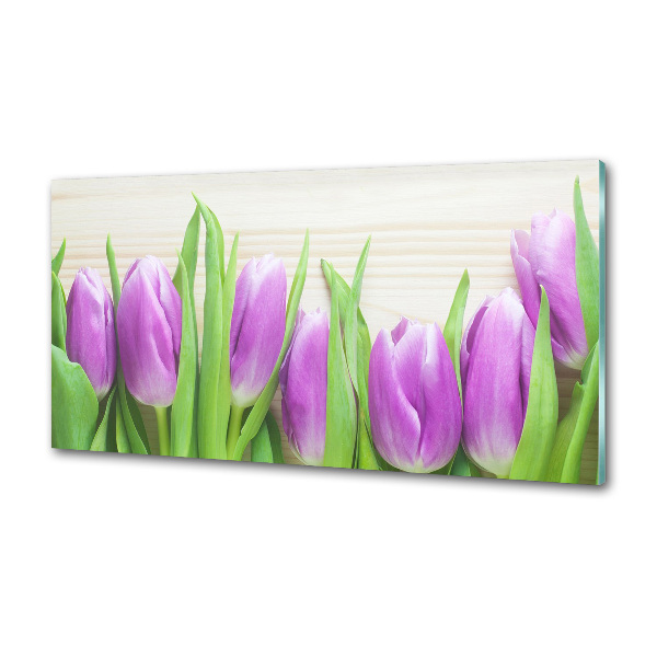 Panel do kuchyne Fialové tulipány