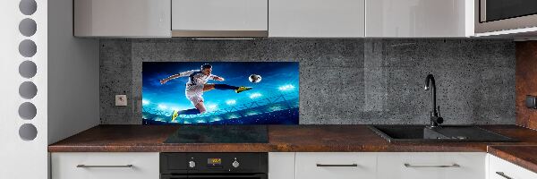 Sklenený panel do kuchyne Futbalista