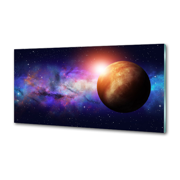 Sklenený panel do kuchynskej linky Hmlovina