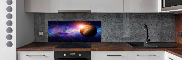 Sklenený panel do kuchynskej linky Hmlovina