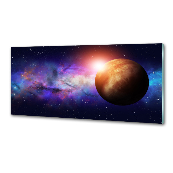 Sklenený panel do kuchynskej linky Hmlovina