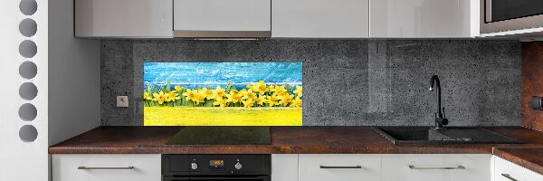 Sklenený panel do kuchyne Narcisy