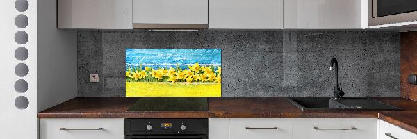 Sklenený panel do kuchyne Narcisy