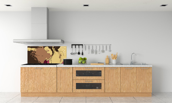 Sklenený panel do kuchyne Gejša