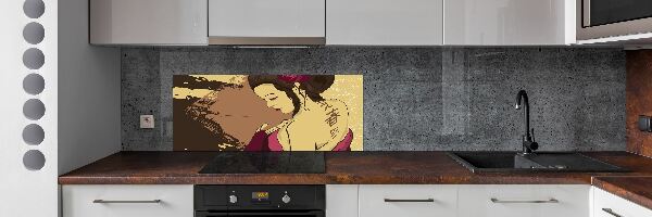Sklenený panel do kuchyne Gejša