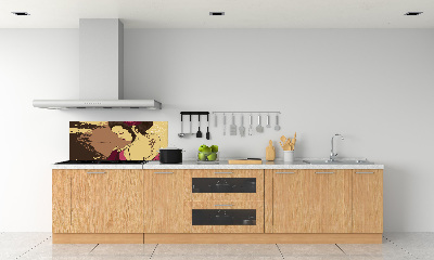 Sklenený panel do kuchyne Gejša