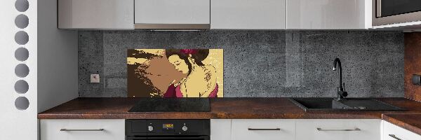 Sklenený panel do kuchyne Gejša