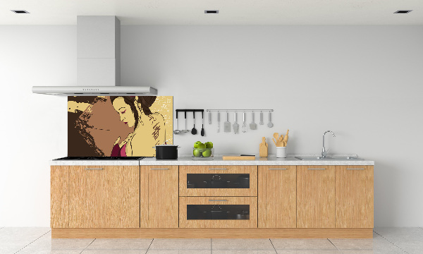 Sklenený panel do kuchyne Gejša