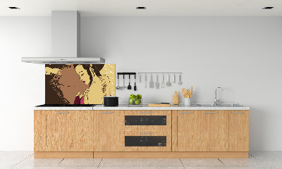 Sklenený panel do kuchyne Gejša