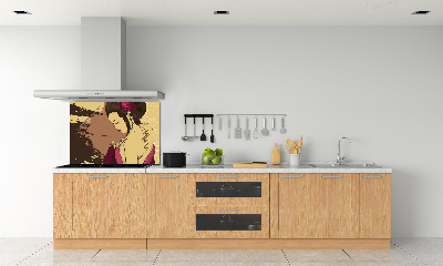 Sklenený panel do kuchyne Gejša