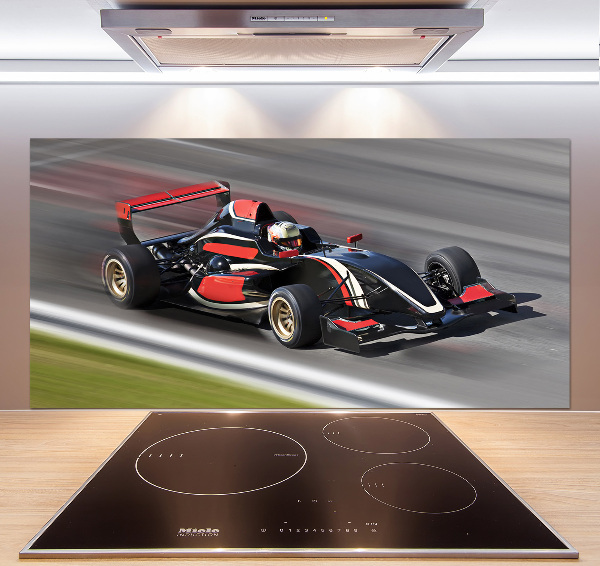 Sklenený panel do kuchynskej linky Formula 1