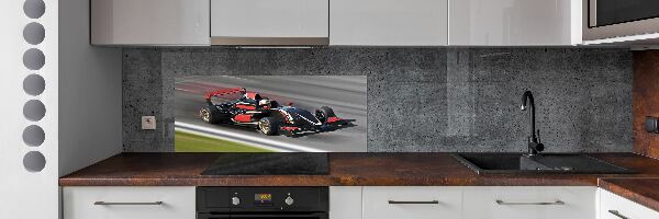 Sklenený panel do kuchynskej linky Formula 1