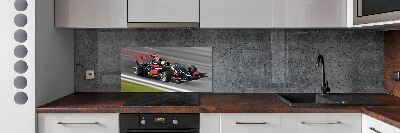 Sklenený panel do kuchynskej linky Formula 1