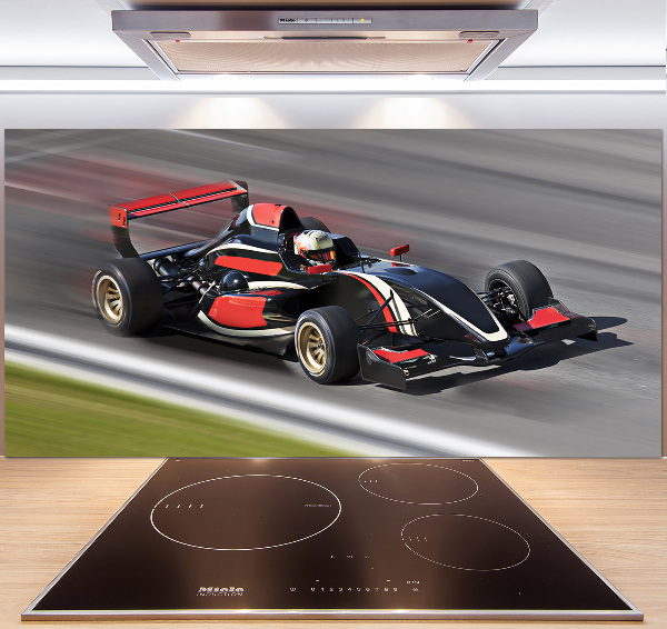 Sklenený panel do kuchynskej linky Formula 1