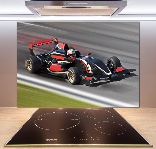 Sklenený panel do kuchynskej linky Formula 1