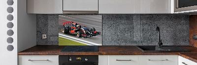 Sklenený panel do kuchynskej linky Formula 1