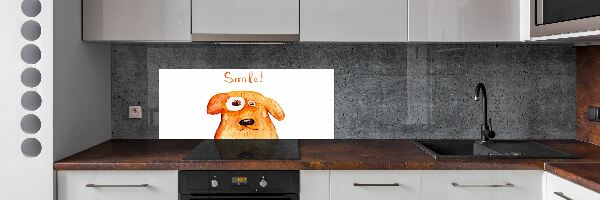 Sklenený panel do kuchyne Pes