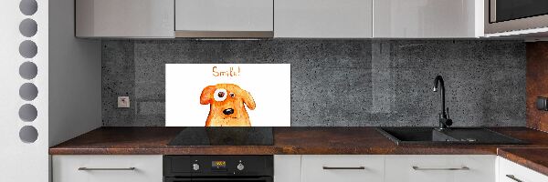 Sklenený panel do kuchyne Pes