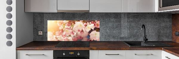 Dekoračný panel sklo Kvety višne