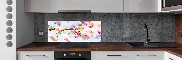 Dekoračný panel sklo Kvety višne