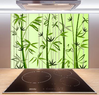 Sklenený panel do kuchyne Bambus
