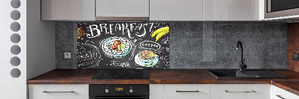 Sklenený panel do kuchynskej linky Raňajky