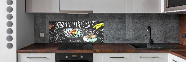 Sklenený panel do kuchynskej linky Raňajky