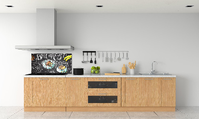 Sklenený panel do kuchynskej linky Raňajky