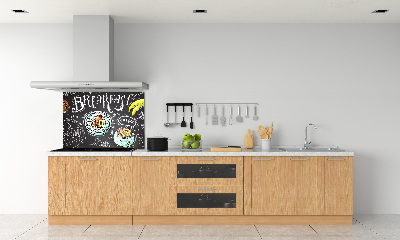Sklenený panel do kuchynskej linky Raňajky