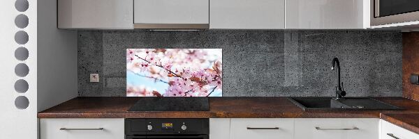 Dekoračný panel sklo Kvety višne