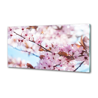 Dekoračný panel sklo Kvety višne