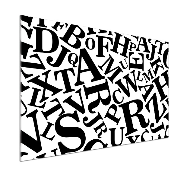 Sklenený panel do kuchyne Abeceda