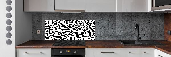 Sklenený panel do kuchyne Abeceda