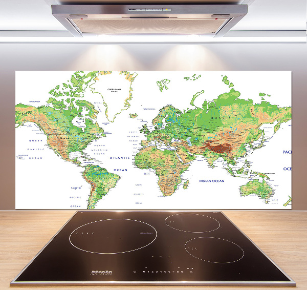 Dekoračný panel sklo Mapa sveta