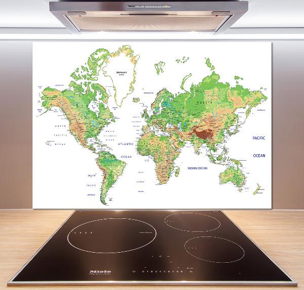 Dekoračný panel sklo Mapa sveta
