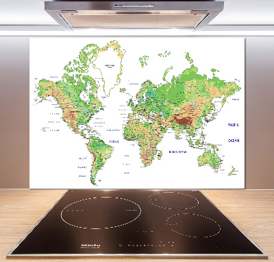 Dekoračný panel sklo Mapa sveta