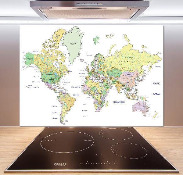 Dekoračný panel sklo Mapa sveta