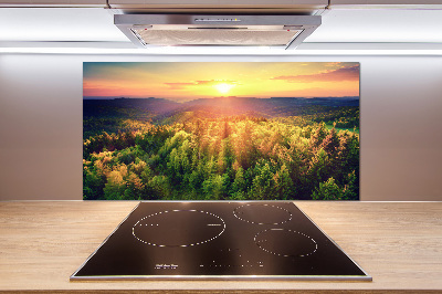 Panel do kuchyne Les západ slnka