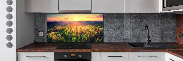 Panel do kuchyne Les západ slnka