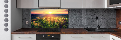 Panel do kuchyne Les západ slnka