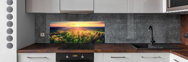 Panel do kuchyne Les západ slnka