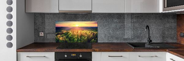 Panel do kuchyne Les západ slnka