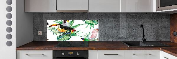 Panel do kuchyne Tropické vtáky
