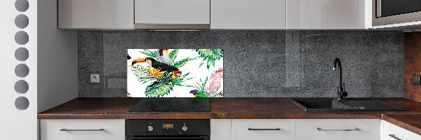 Panel do kuchyne Tropické vtáky