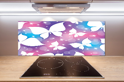 Sklenený panel do kuchyne Motýle