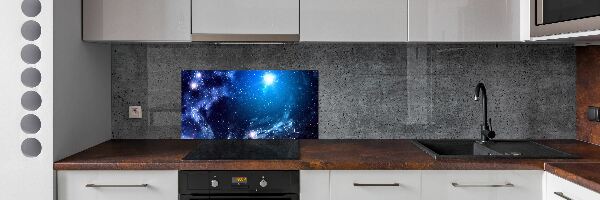 Sklenený panel do kuchynskej linky Hmlovina