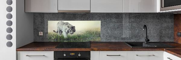 Dekoračný panel sklo Biely tiger